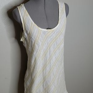 Flax M white with yellow stripes tank top …